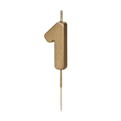 PartyDeco Świeczka urodzinowa cyferka 1 - złota, 4,5 cm