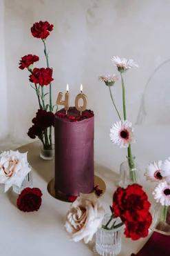 PartyDeco Świeczka urodzinowa cyferka 3 - złota, 4,5 cm
