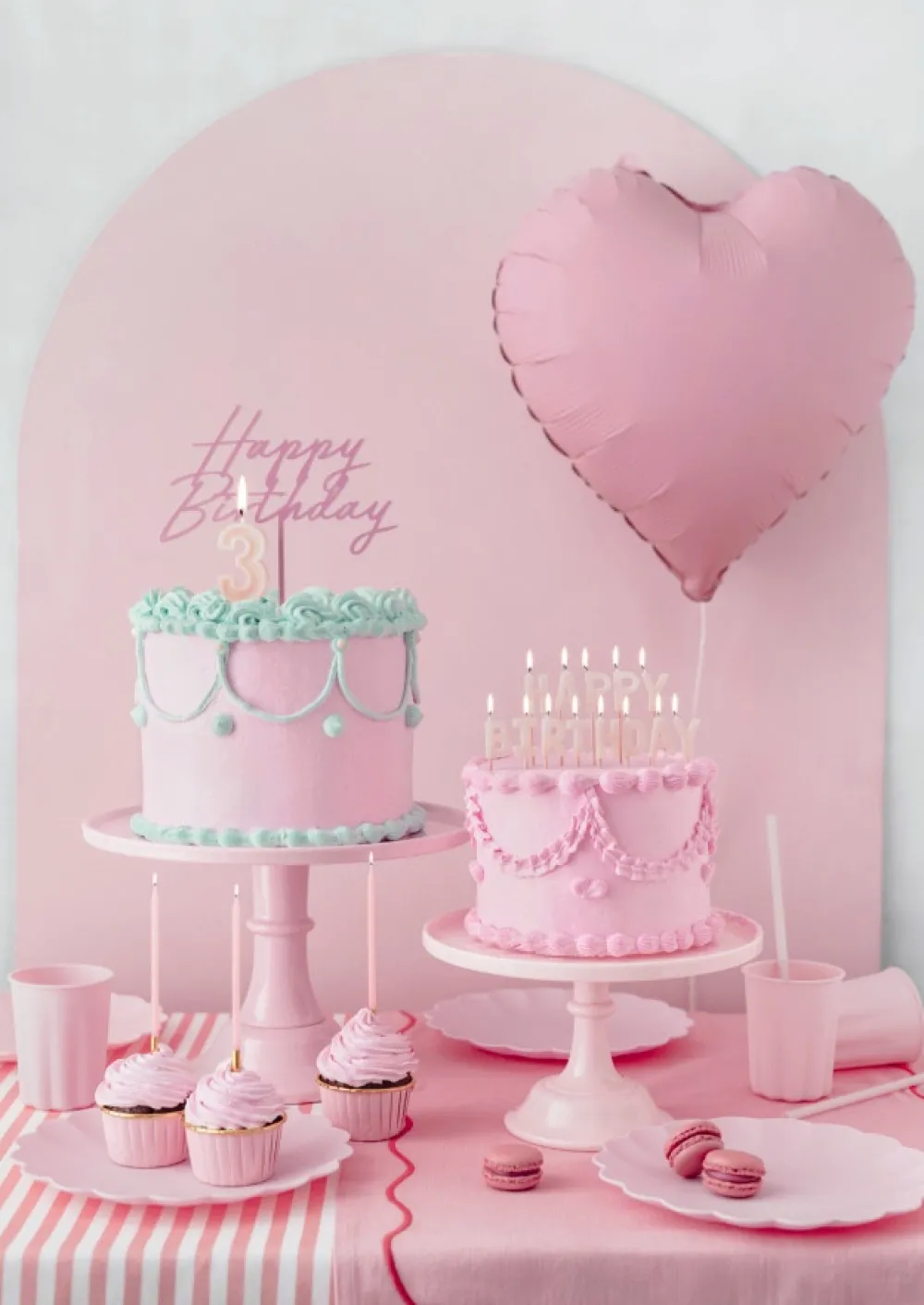 PartyDeco Świeczki urodzinowe gładkie - różowe, 14 cm, 12 szt. > Świeczki Urodzinowe