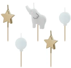 PartyDeco Świeczki urodzinowe Słonik - 3-5 cm, 5 szt. > Świeczki Urodzinowe