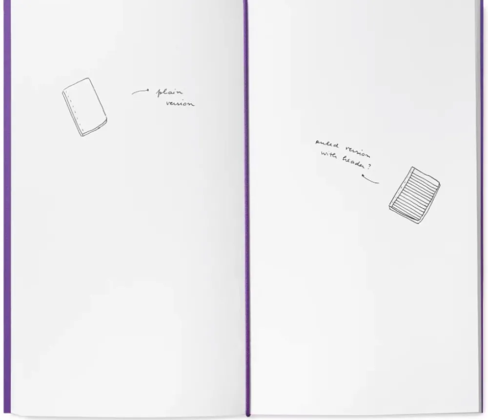 Mishmash Wkład do notesu Log - - Plain, Purple, 12 x 22 cm, 64 strony