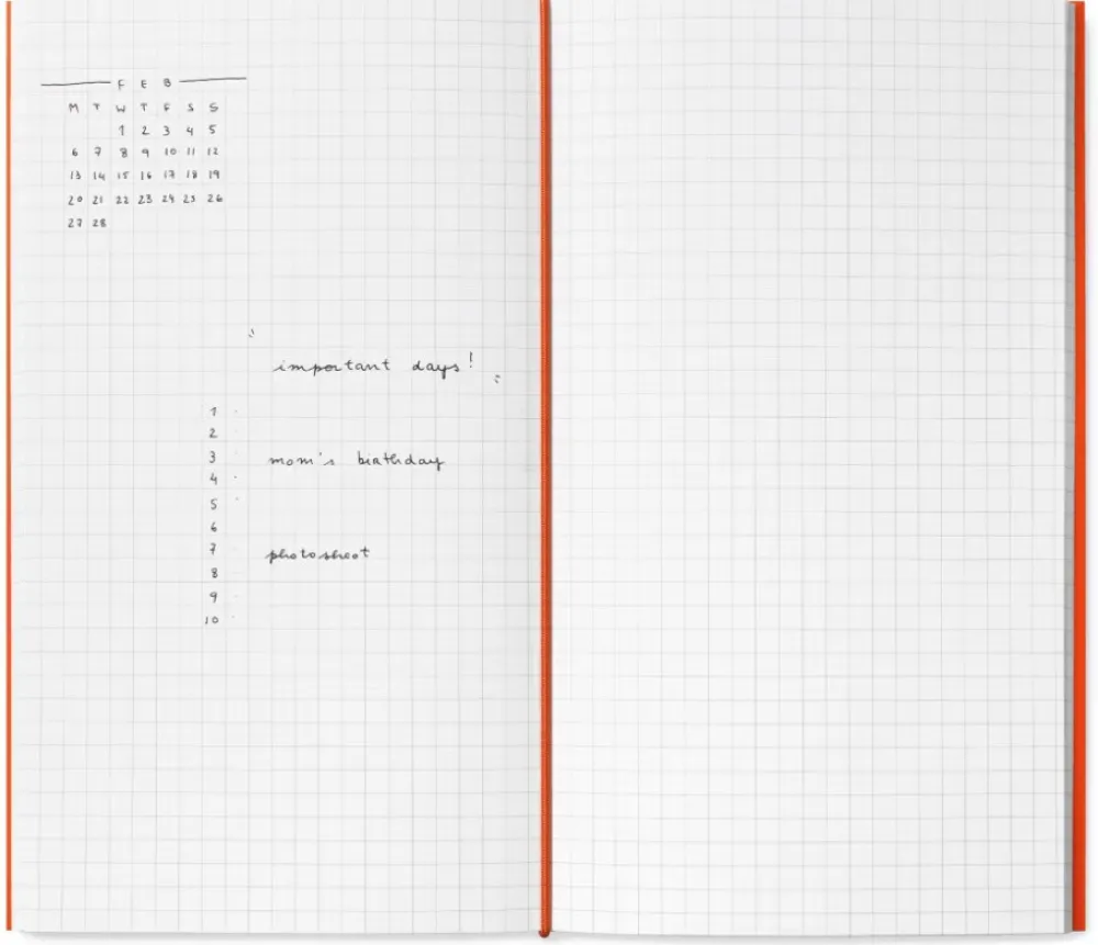 Mishmash Wkład do notesu Log - - Squared, Orange, 12 x 22 cm, 64 strony