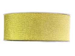 Wstążka brokatowa 25 mm - złota, 32 m > Brokatowe