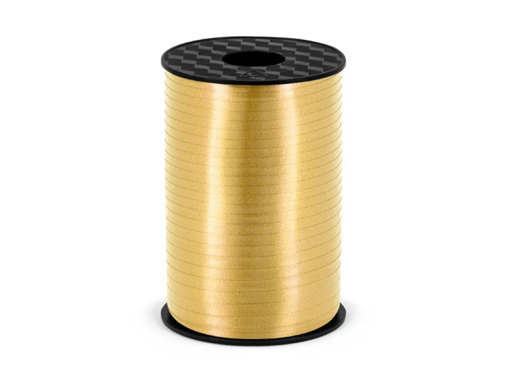 PartyDeco Wstążka plastikowa do balonów - złota, 5 mm x 225 m