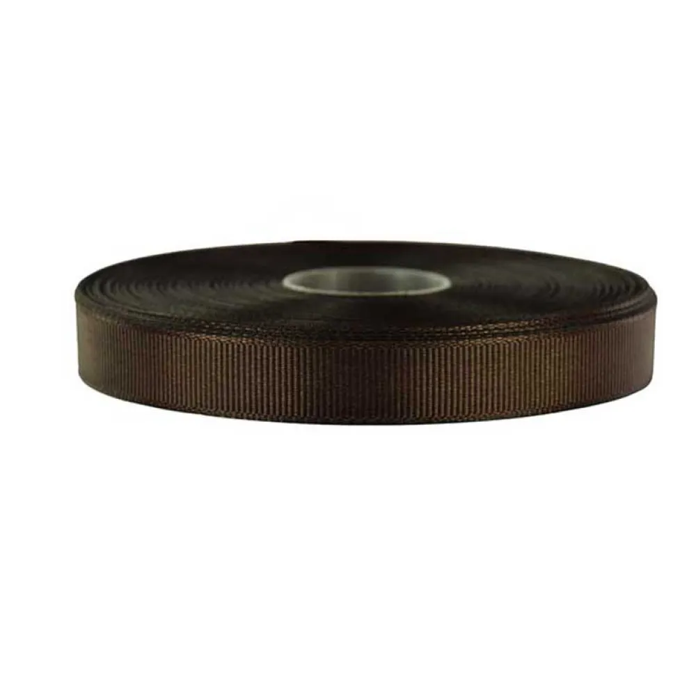 Wstążka rypsowa - brązowa, 12 mm > Rypsowe