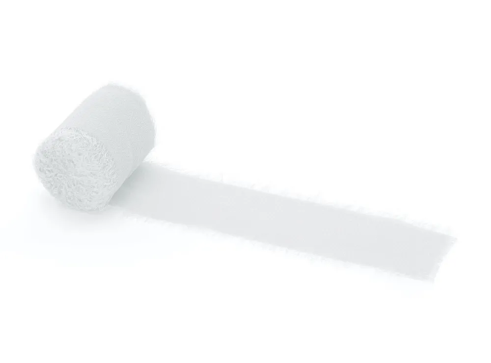 PartyDeco Wstążka szyfonowa - biała, 4 cm x 5 m > Szyfonowe