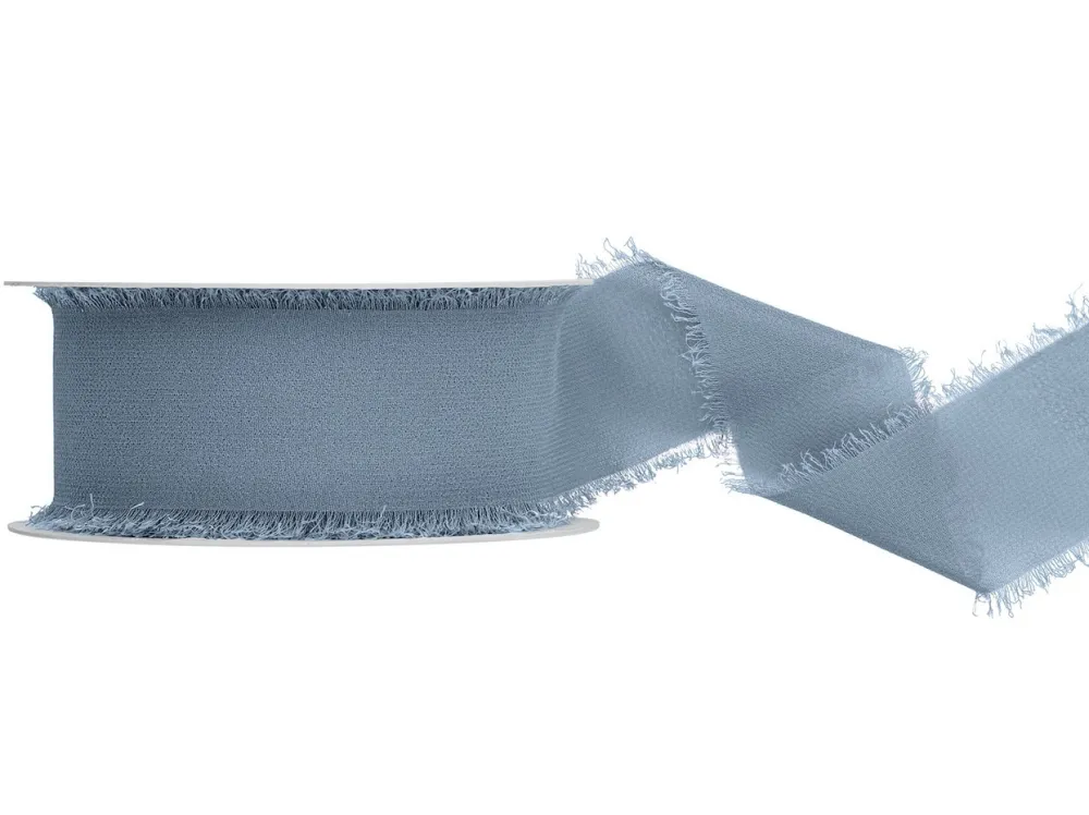 PartyDeco Wstążka szyfonowa - jasny mglisty niebieski, 4 cm x 10 m > Szyfonowe