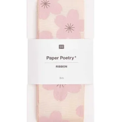 Rico Design Wstążka taftowa Sakura - Paper Poetry - Powder, 38 mm x 3 m > Ozdobne