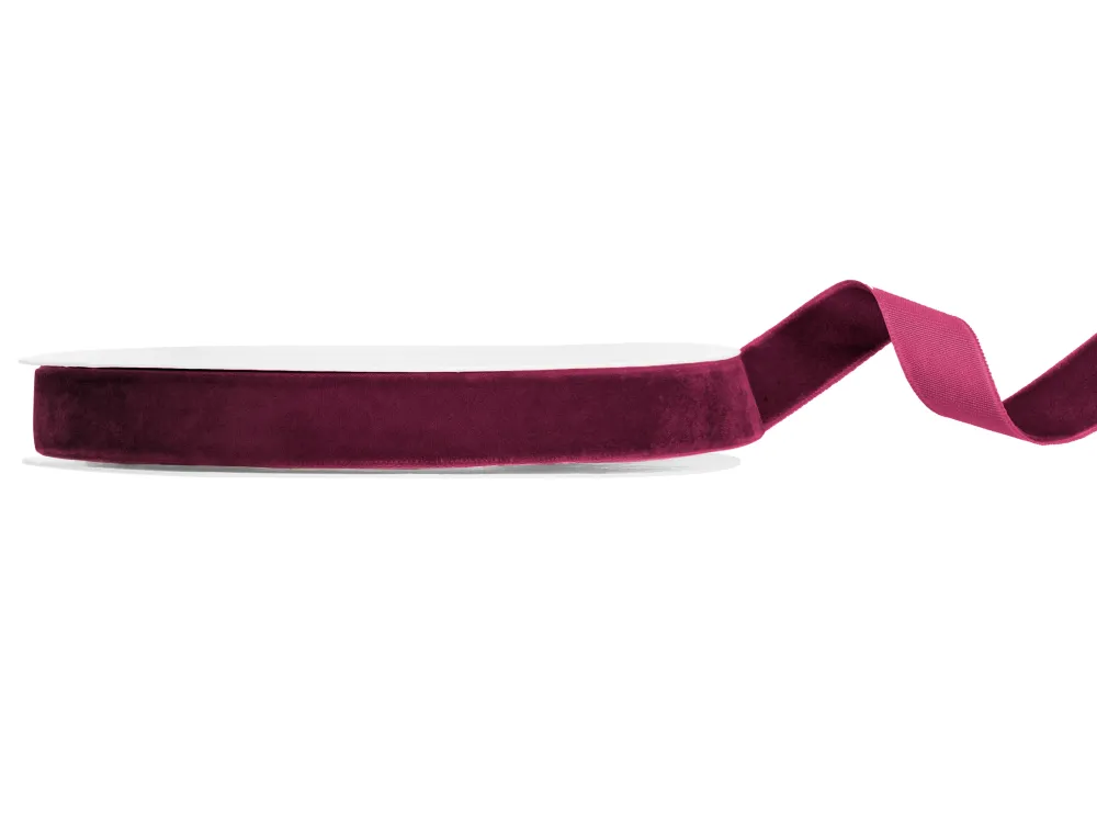 PartyDeco Wstążka welurowa - purpurowa, 1,5 cm x 10 m
