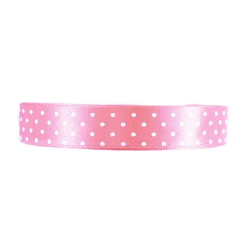 Wstążka w kropki - jasnoróżowa, 12 mm x 22 m > W Kropki