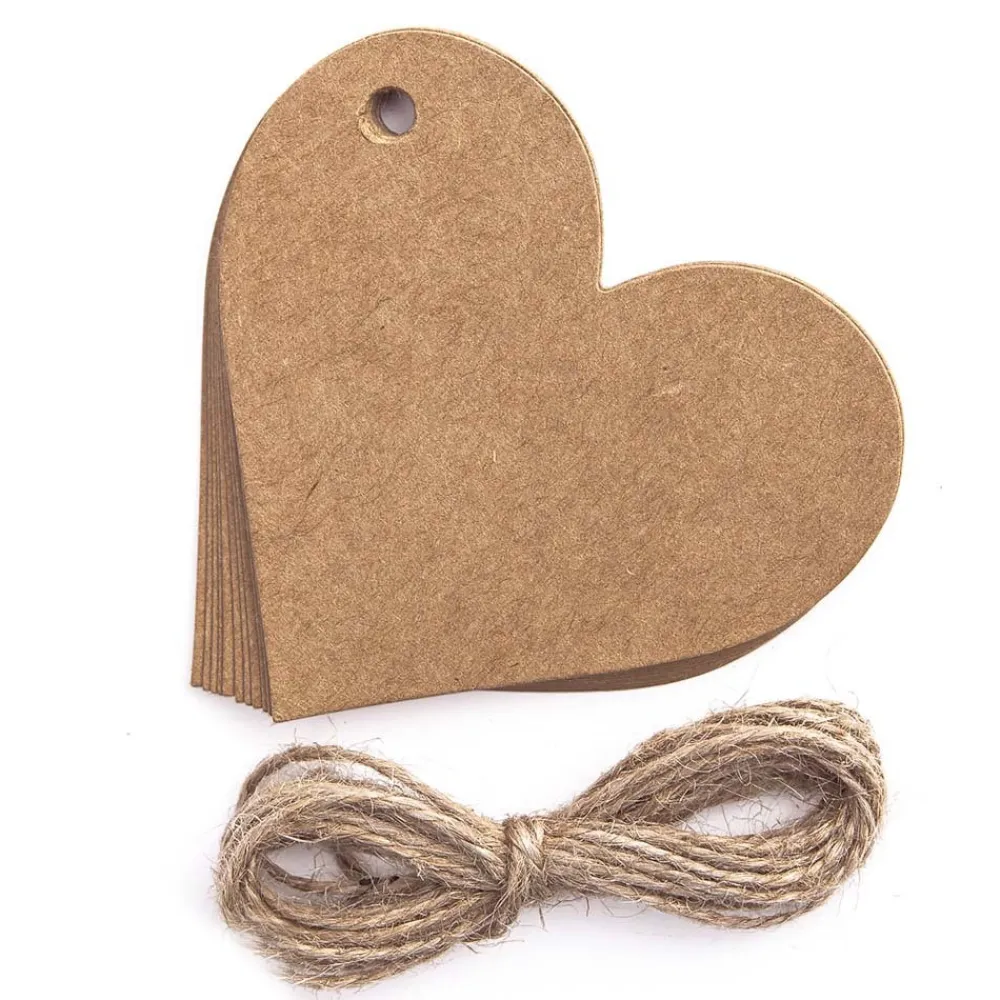 dpCraft Zawieszki prezentowe ze sznurkiem Serce - kraft, 12 szt. > Papier I Zawieszki Do Prezentów