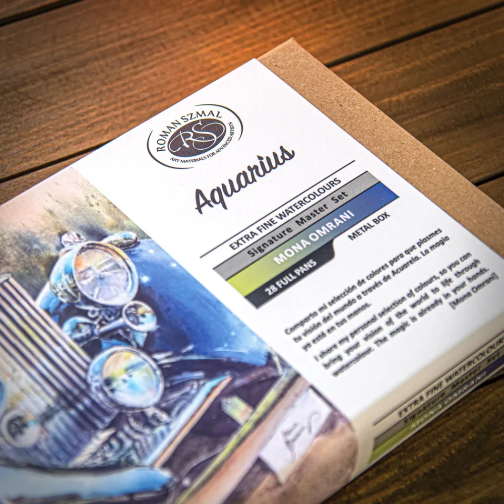 Roman Szmal Zestaw akwareli Aquarius w kostkach Mona Omrani - - 28 kolorów