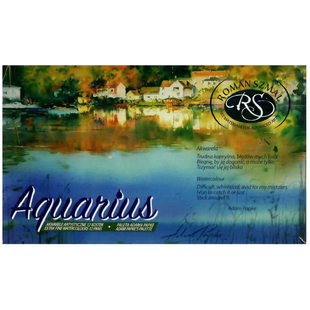 Roman Szmal Zestaw akwareli Aquarius w kostkach, Adam Papke - - 12 kolorów > Farby Akwarelowe