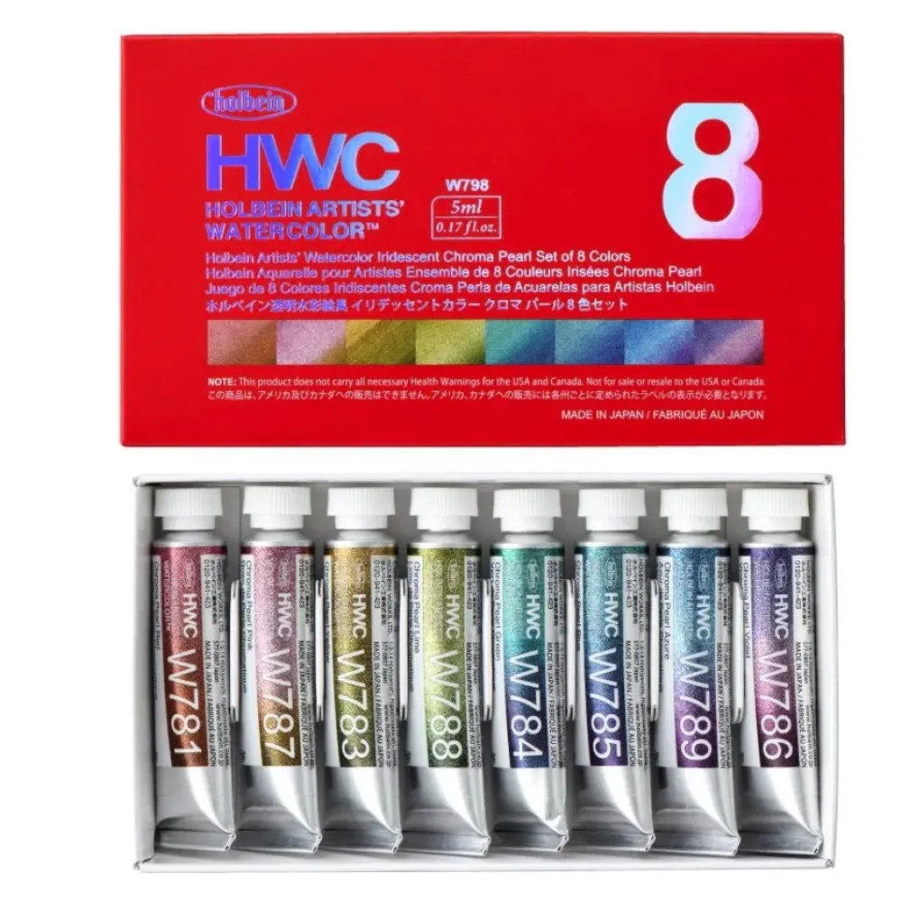 Holbein Zestaw akwareli Artists’ Watercolor Chroma Pearl - - 5 ml x 8 szt. > Farby Akwarelowe