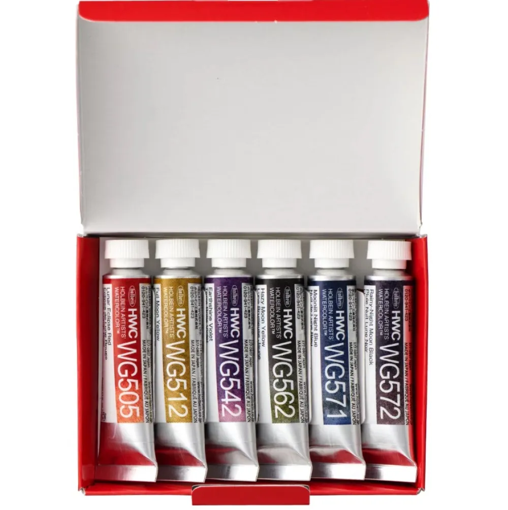 Holbein Zestaw akwareli Artists’ Watercolor Granulating Moon - - 6 x 5 ml