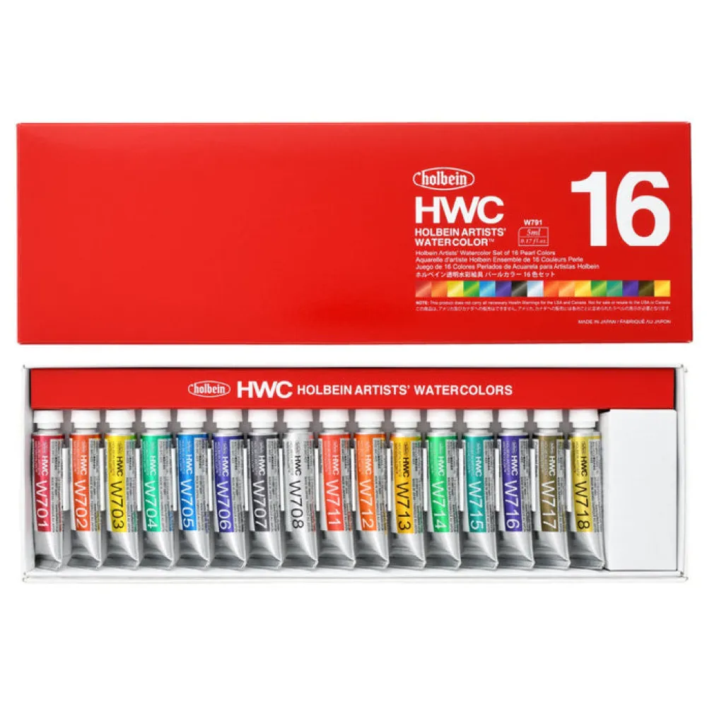 Holbein Zestaw akwareli Artists’ Watercolor Pearl Colors - - 5 ml x 16 szt. > Farby Akwarelowe