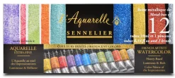 Sennelier Zestaw akwareli l’Aquarelle Iridescent - - 12 x 10 ml
