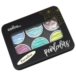 Finetec Zestaw akwareli, Paradise - Coliro Pearl Colors - 6 kolorów ><noscript><img width=