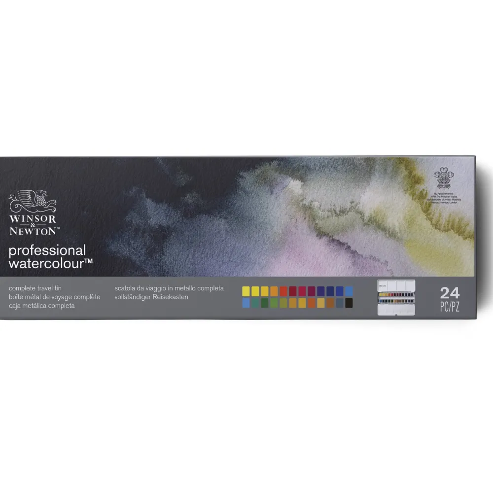 Winsor & Newton Zestaw akwareli Professional w półkostkach - - 24 szt.