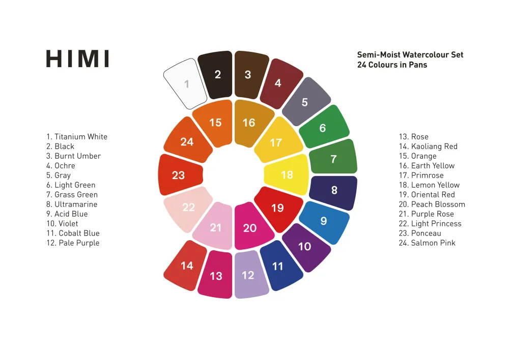 HIMI Zestaw akwareli Semi-Moist - - 24 szt.