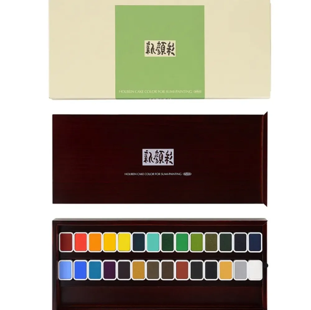Holbein Zestaw akwareli w kostce Shin-Gansai - - 28 szt.