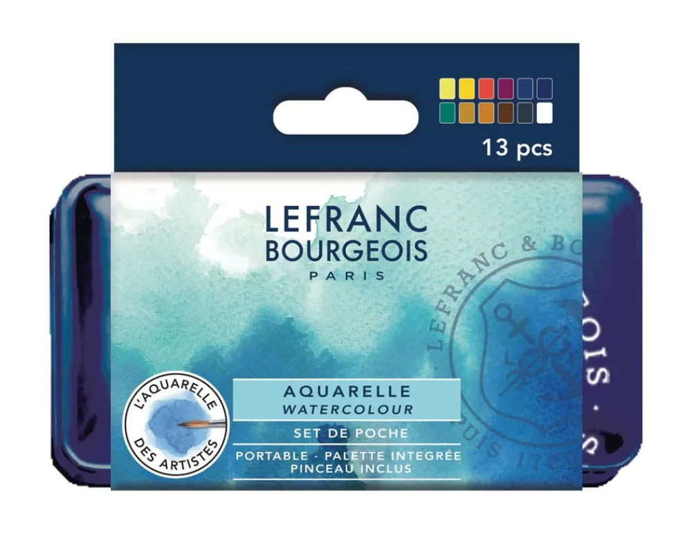 Lefranc & Bourgeois Zestaw akwareli w półkostkach Fine - - 13 szt.