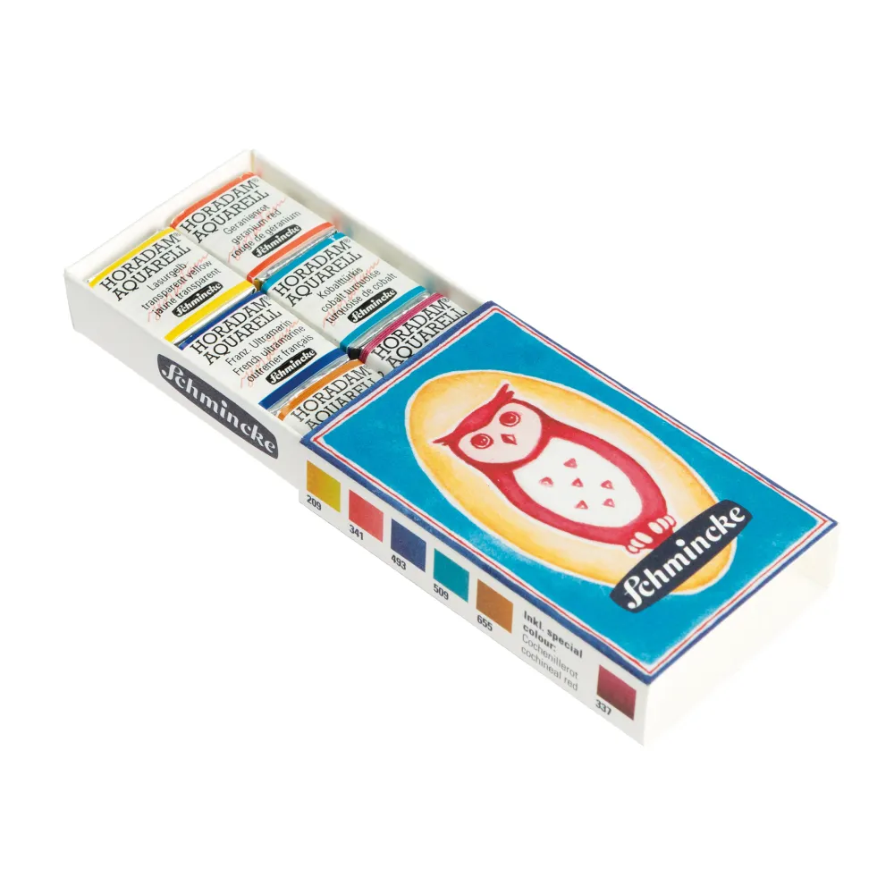 Schmincke Zestaw akwareli w półkostkach Horadam Aquarell Printed Matchbox - - 6 szt.