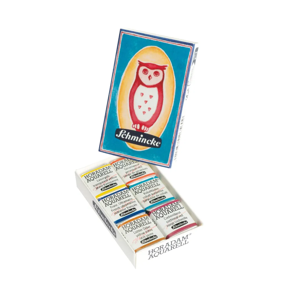 Schmincke Zestaw akwareli w półkostkach Horadam Aquarell Printed Matchbox - - 6 szt.