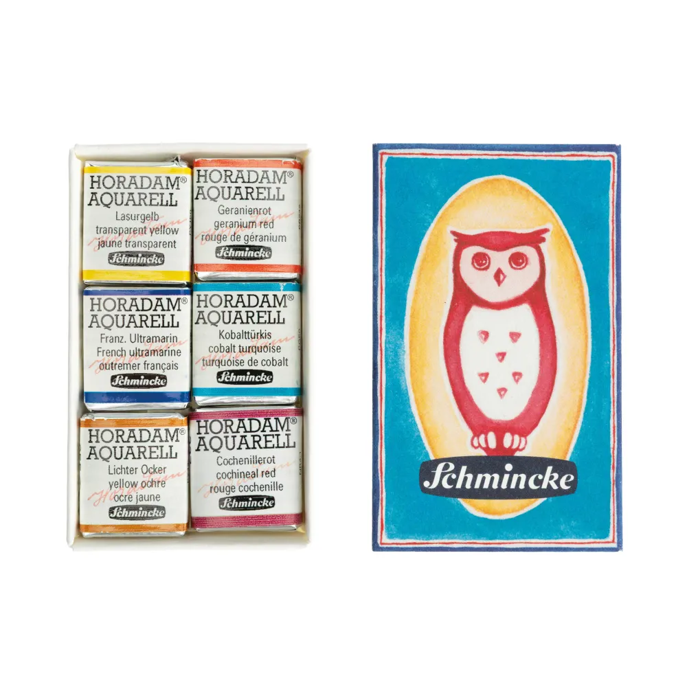 Schmincke Zestaw akwareli w półkostkach Horadam Aquarell Printed Matchbox - - 6 szt.