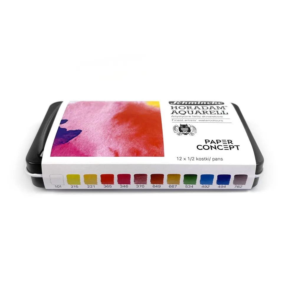 Schmincke Zestaw akwareli w półkostkach Horadam Aquarell - x PaperConcept - 12 szt.