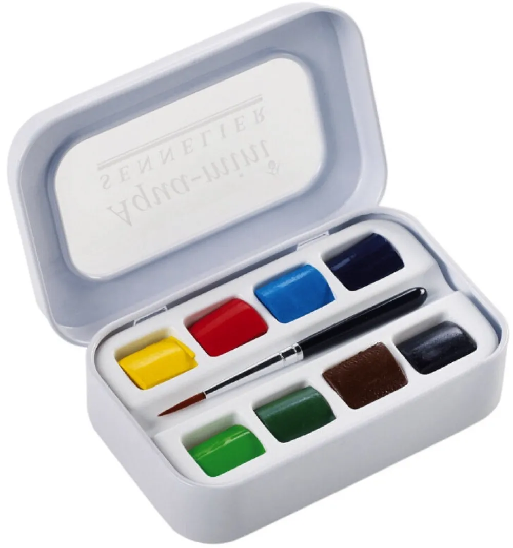 Sennelier Zestaw akwareli w półkostkach l'Aquarelle Aqua-mini - - 8 szt.