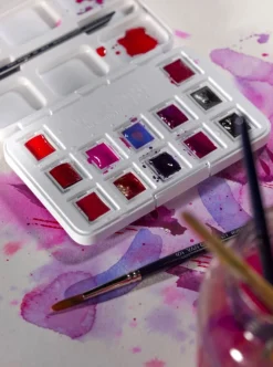 Van Gogh Zestaw akwareli w półkostkach Pocket Box Pinks & Violets - - 12 kolorów
