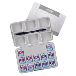 Van Gogh Zestaw akwareli w półkostkach Pocket Box Pinks & Violets - - 12 kolorów