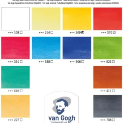 Van Gogh Zestaw akwareli w półkostkach - - 12 kolorów