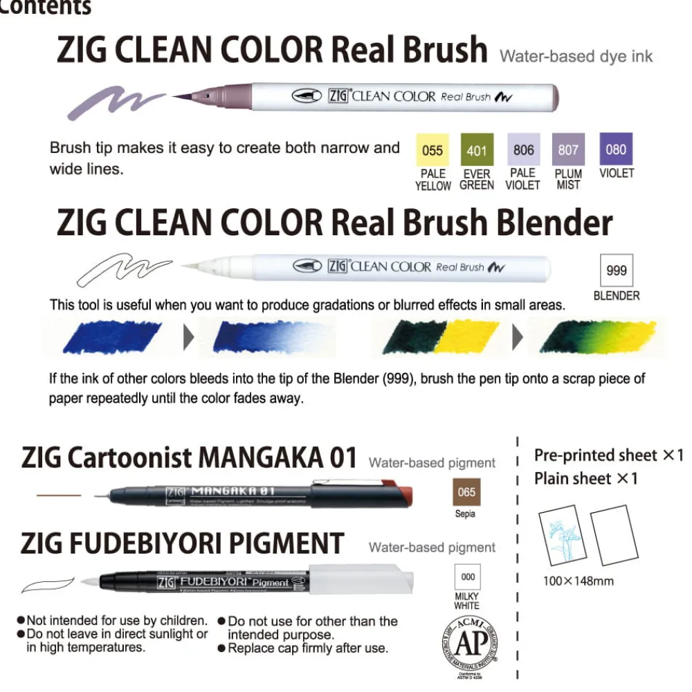 Kuretake Zestaw akwarelowy Watercolor Flowers, Gradation - - 11 szt. > Markery, Brushpeny I Pisaki