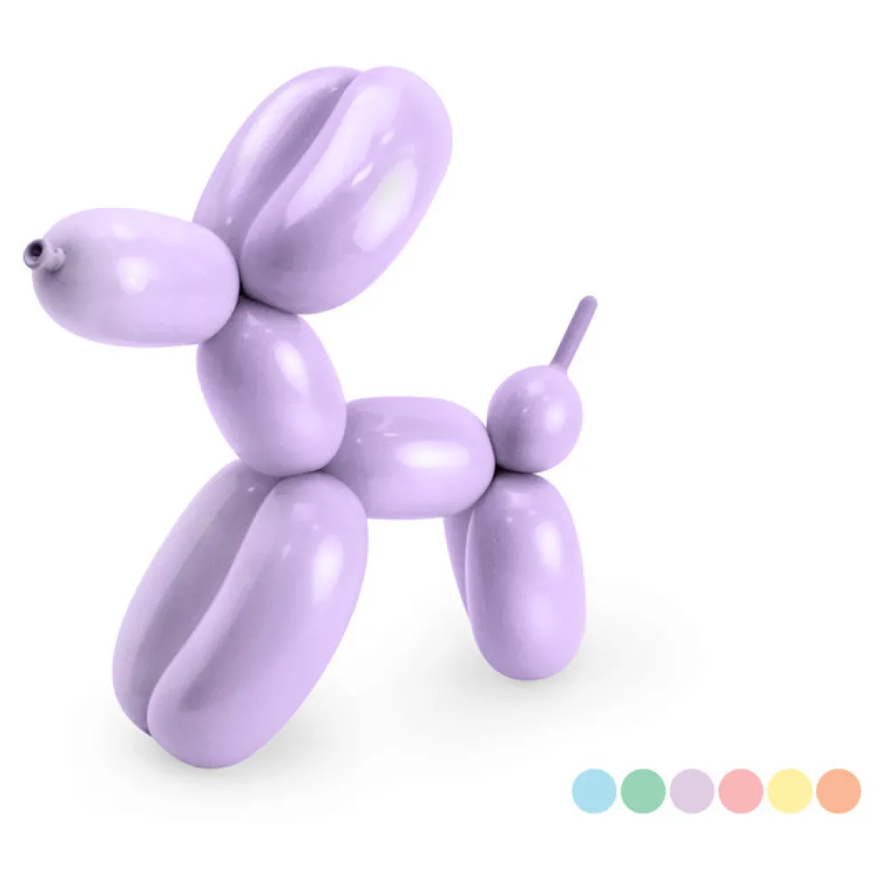 PartyDeco Zestaw balonów do modelowania z pompką - pastelowe, 130 cm, 30 szt. > Balony Lateksowe