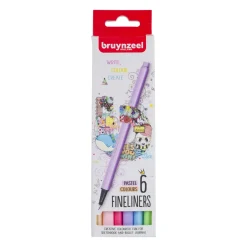 Bruynzeel Zestaw cienkopisów - - Pastel, 6 kolorów > Cienkopisy