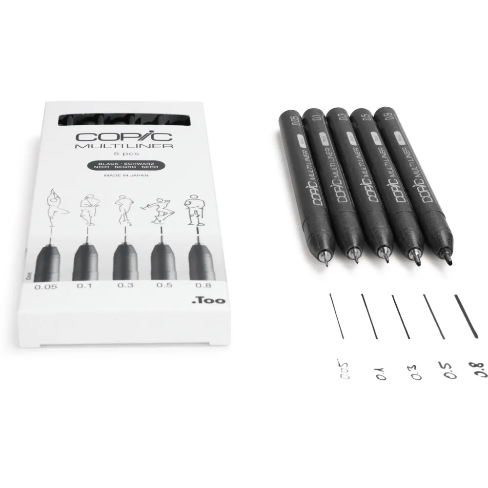Copic Zestaw cienkopisów Multiliner - Black 5 szt. > Cienkopisy