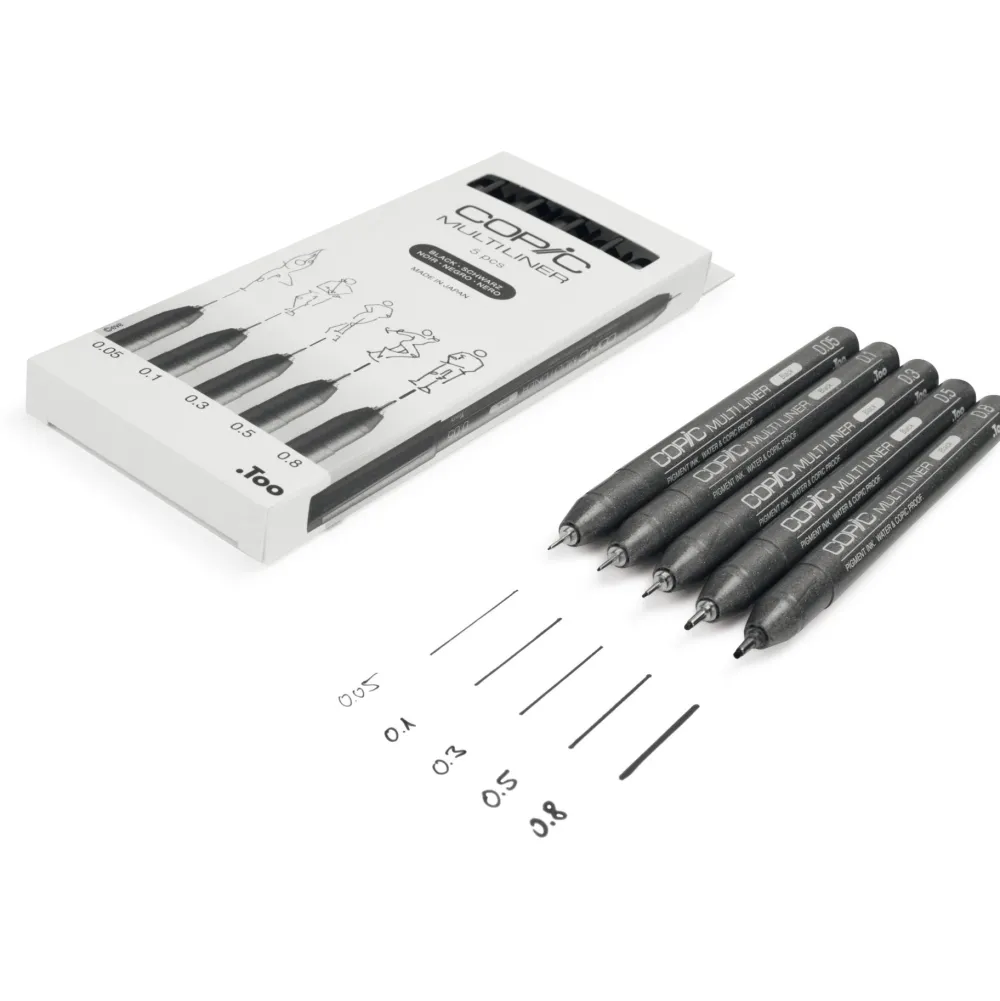 Copic Zestaw cienkopisów Multiliner - Black 5 szt. > Cienkopisy