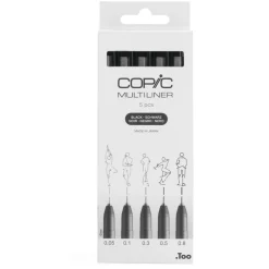 Copic Zestaw cienkopisów Multiliner - Black 5 szt. ><noscript><img width=