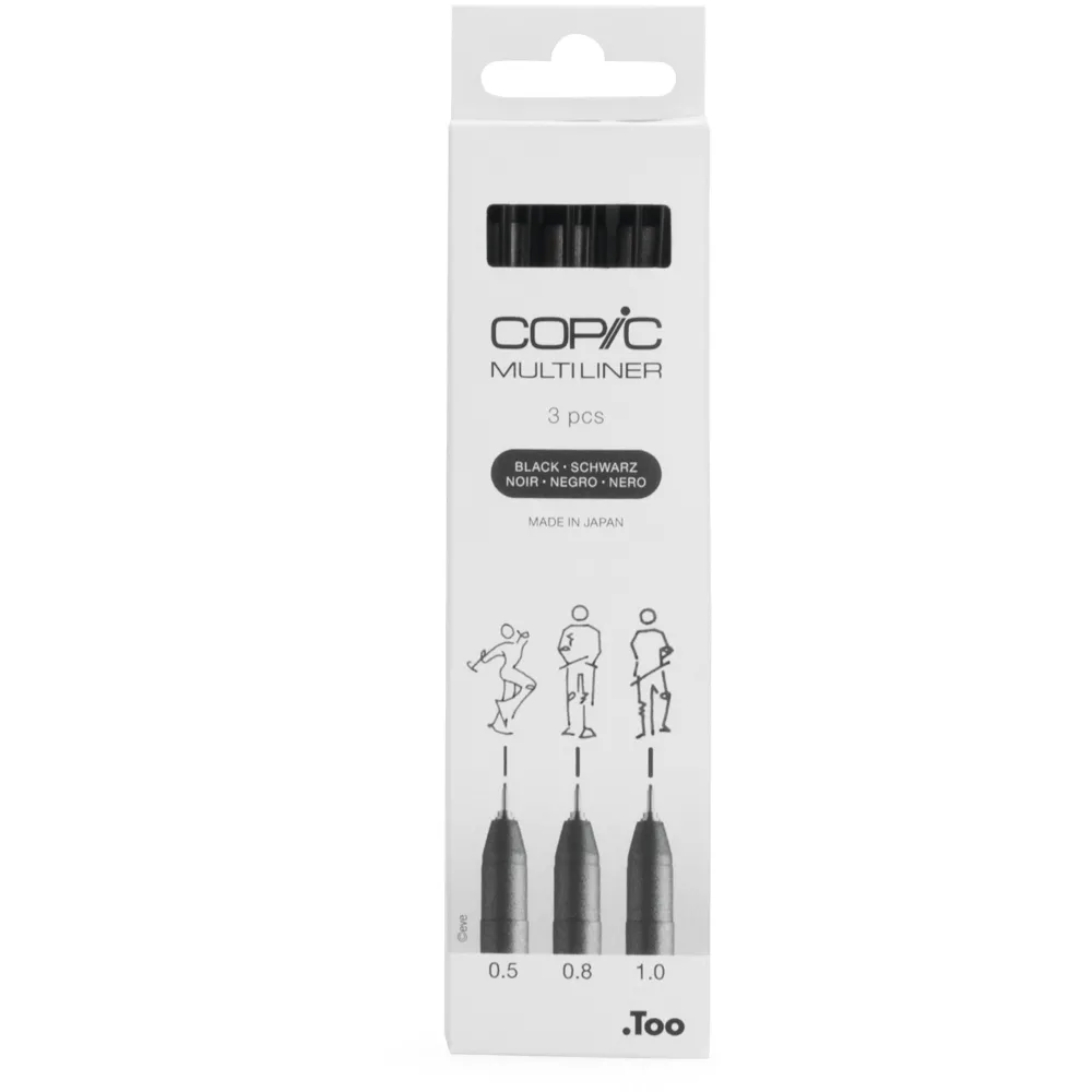 Copic Zestaw cienkopisów Multiliner Broad - Black 3 szt.