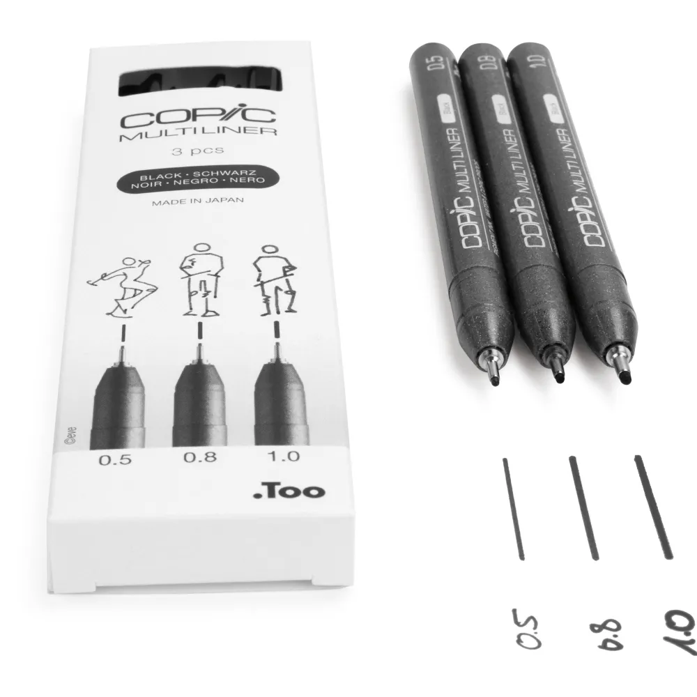 Copic Zestaw cienkopisów Multiliner Broad - Black 3 szt.