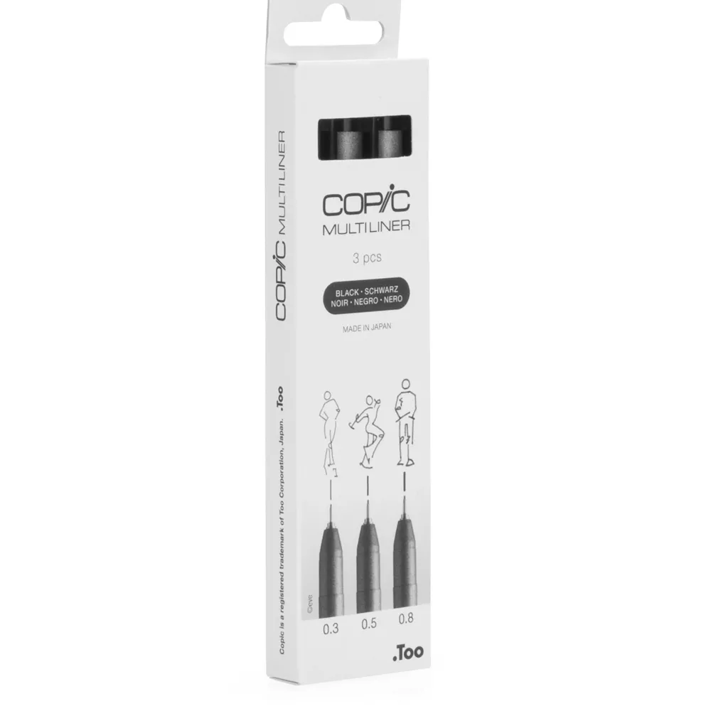 Copic Zestaw cienkopisów Multiliner Medium - Black 3 szt.