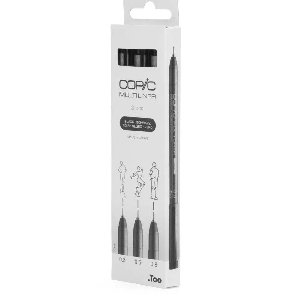 Copic Zestaw cienkopisów Multiliner Medium - Black 3 szt.