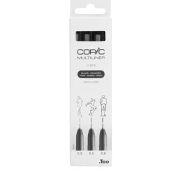 Copic Zestaw cienkopisów Multiliner Medium - Black 3 szt.