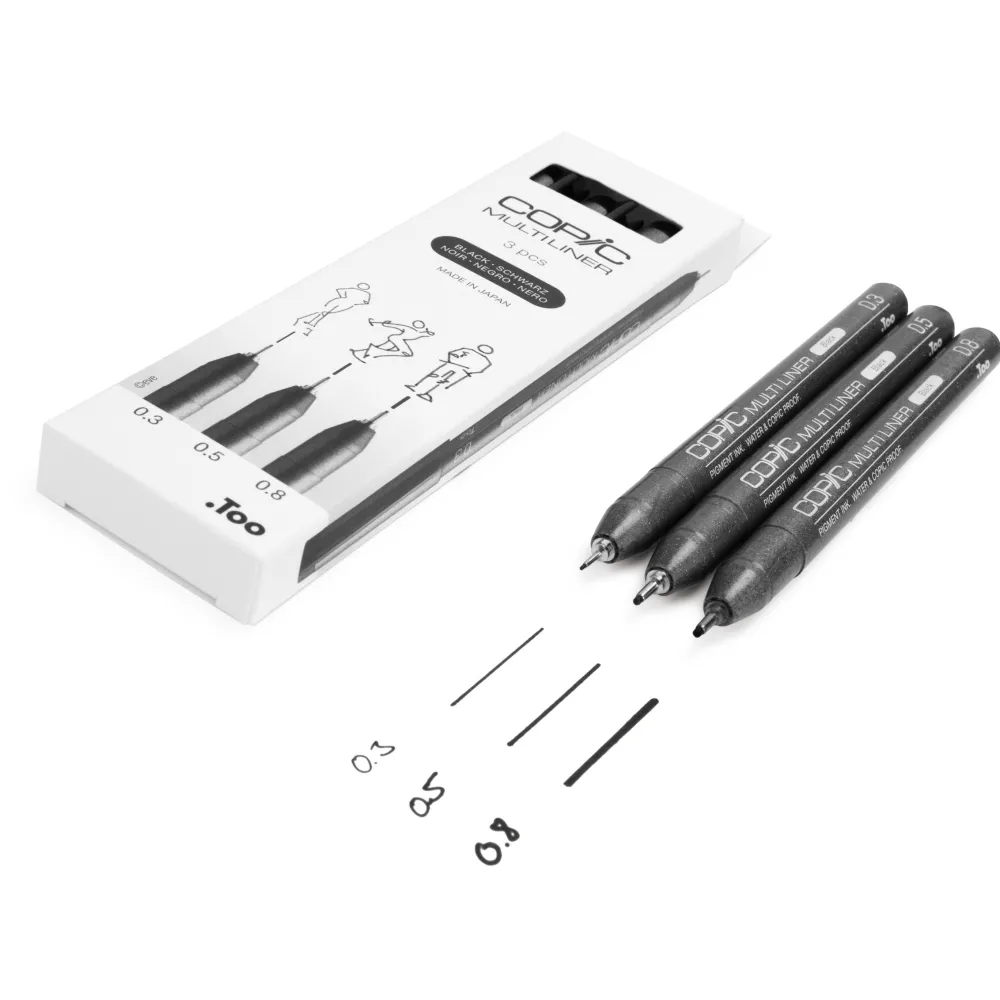 Copic Zestaw cienkopisów Multiliner Medium - Black 3 szt.