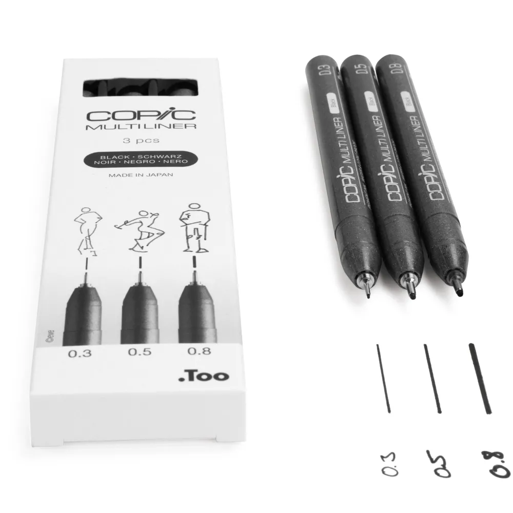 Copic Zestaw cienkopisów Multiliner Medium - Black 3 szt.