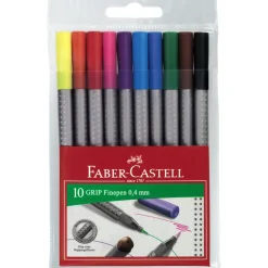Faber-Castell Zestaw cienkopisów Grip Finepen w etui - - 10 kolorów