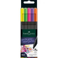 Faber-Castell Zestaw cienkopisów Grip Finepen - - neonowe, 5 kolorów > Cienkopisy