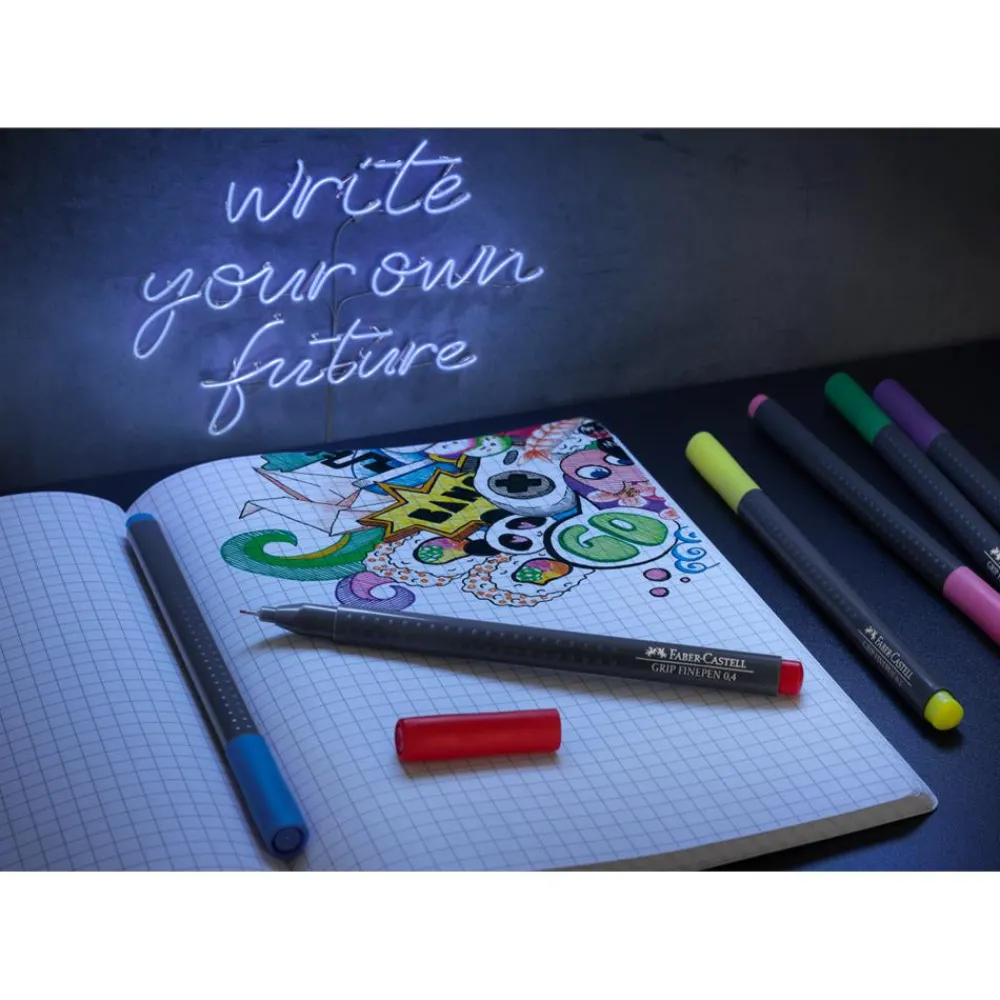 Faber-Castell Zestaw cienkopisów Grip Finepen - - neonowe, 5 kolorów > Cienkopisy
